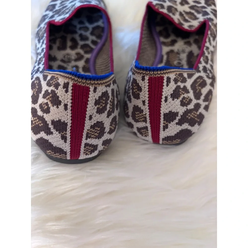 Rothy's The Loafer Mocha Spot Flats Women's Size 8.5 Leopard Animal Print